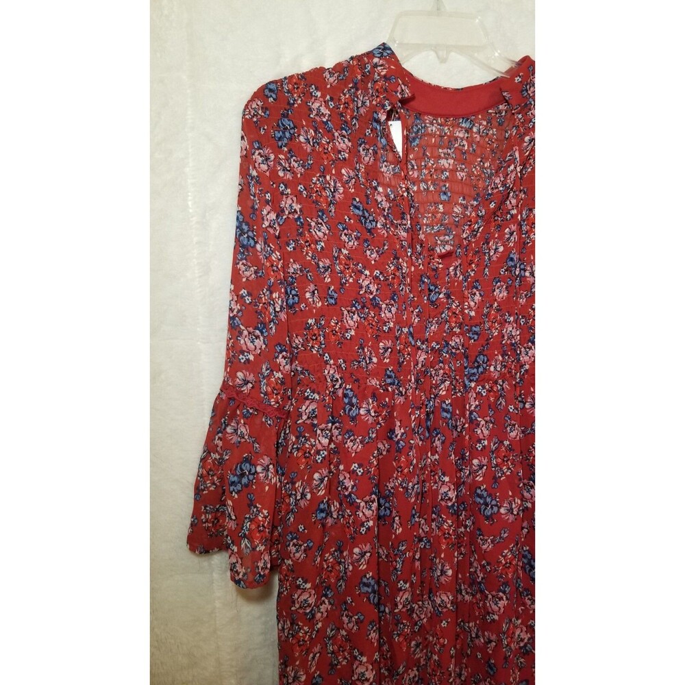 City Triangle Bohemian Peasant Mini Dress with Bell Sleeves Boho Size Large - Picture 2 of 13